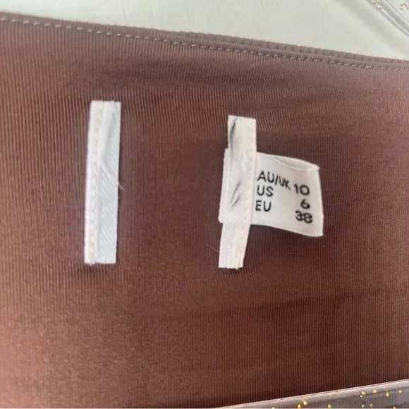 Princess Polly Nolan Brown Longsleeve Open Back Dress 6 - Picture 7 of 9